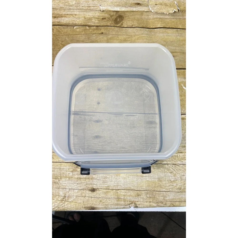 Tupperware Modular Mates Square Signature Line Container #2 Hinged Lid Clear New